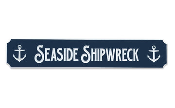 Quarterboard House Sign with anchors - Nautical Address Plaque, House Name Sign, Customizable, Weatherproof & Waterproof, Durable Outdoor Decor, Coastal and Beach Decor