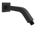 Square Shower Arm and Anti-Scratch O-Ring Flange, Solid Brass, 8 inch, Both Soldered 1/2-14 NPT Tapered Threads, Wall Mount Shower Head Extension Arm (Matte Black)