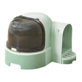 Enclosed Cat Litter Potty with Lid for Indoor Cats Kitten, Anti Splashing, Slide Out Litter Tray, Hygienic Odor Control, Space-Saving Design- Green
