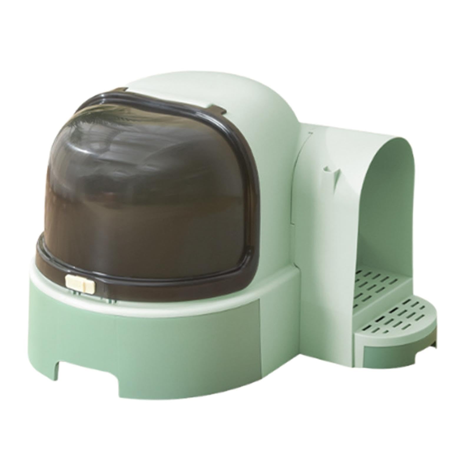 Enclosed Cat Litter Potty with Lid for Indoor Cats Kitten, Anti Splashing, Slide Out Litter Tray, Hygienic Odor Control, Space-Saving Design- Green