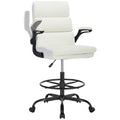 Amseatec Drafting Chair, Tall Office Chair with Footrest for Standing Desk, Small, White