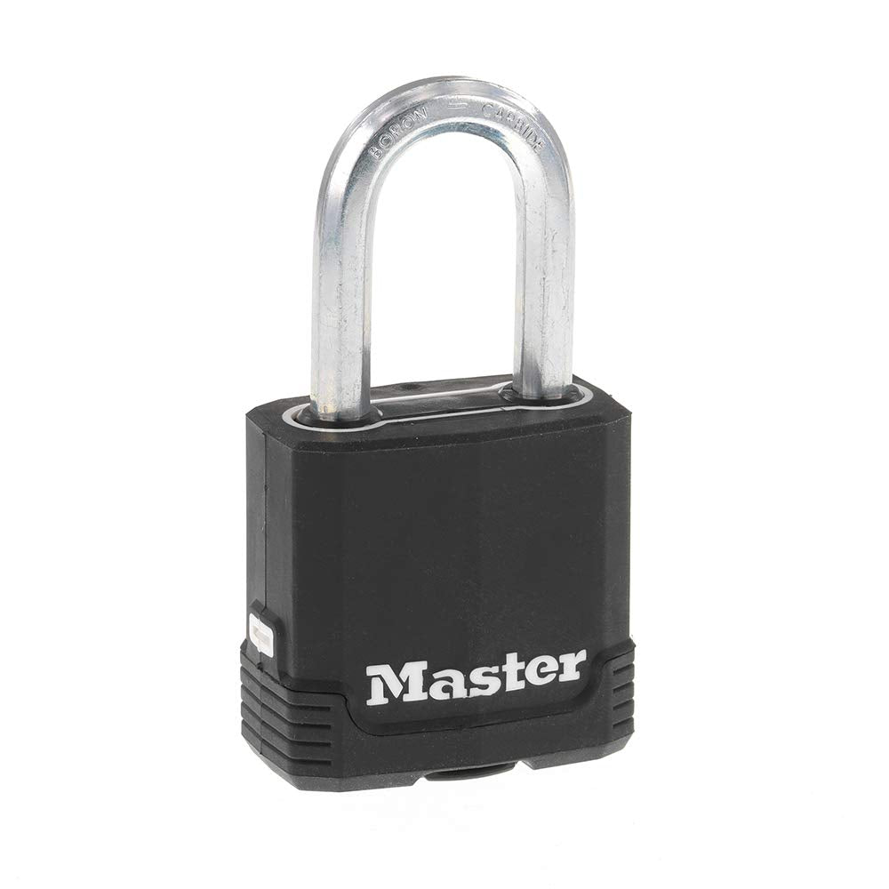 Master Lock Magnum Heavy Duty Outdoor Padlock with Key, Weather Resistant Body and Cut Safe Shackle Make Lock Perfect for Fences, Gates, Sheds, M115XKADLF, Black