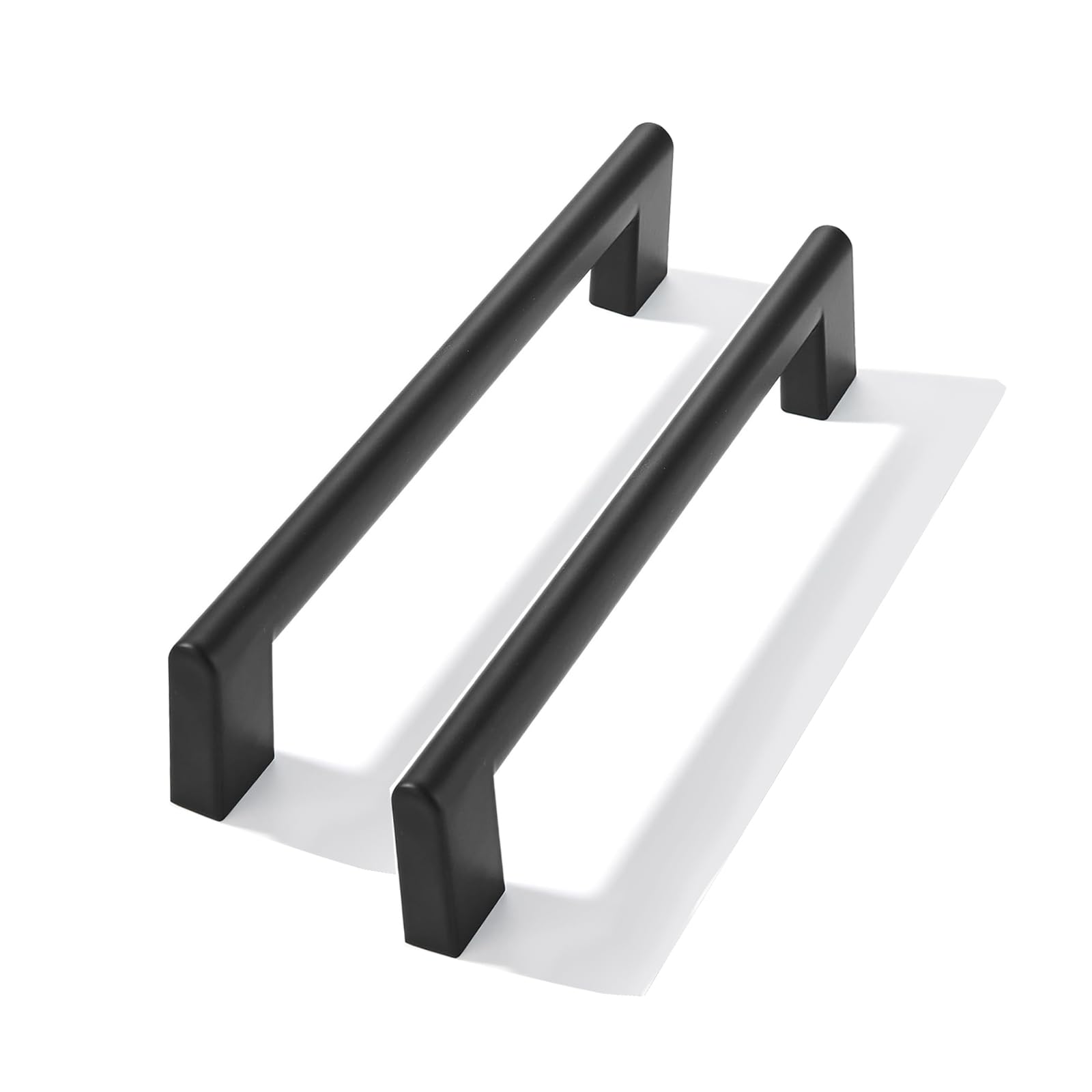10 Pack 6 Inch Hole Center Matte Black Cabinet pulls Heavy Duty Solid Hardware for bathrooms Dressing Tables cabinets and Kitchen cabinets.
