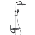 Grey Shower System Thermostatic with Tub Spout, Wall Mounted Shower Fixture with Digital Display, 4-Functions Rain Shower Faucet Set for Bathroom,Height Adjustable Mixer Shower Set