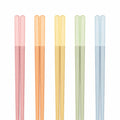 Random Mood Modern Design Chopsticks - Reusable, Dishwasher Safe, Non-Slip Fiberglass, Macaron Color, 5 Pairs, 9.5in/24cm, Great for Chinese, Japanese, Korean Cuisine