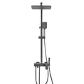 Gray Shower Faucet Set Bathroom Thermostatic Digital Display Shower System Wall Mounted Brass Shower Fixtures with Rain Shower Head and 3-Setting Hand Shower