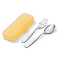 Toddler Utensils Set with Case, 18/10 Stainless Steel Kids Silverware - Children Safe Small Fork & Spoon, Food-Grade Toddler Dishes, Mirror Polished, Dishwasher Safe