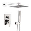 with High Pressure Rainfall Shower Head, Handheld Shower Head and Shower Faucet Valve, Bathroom Luxury Rain Mixer Shower Combo Set Wall Mounted