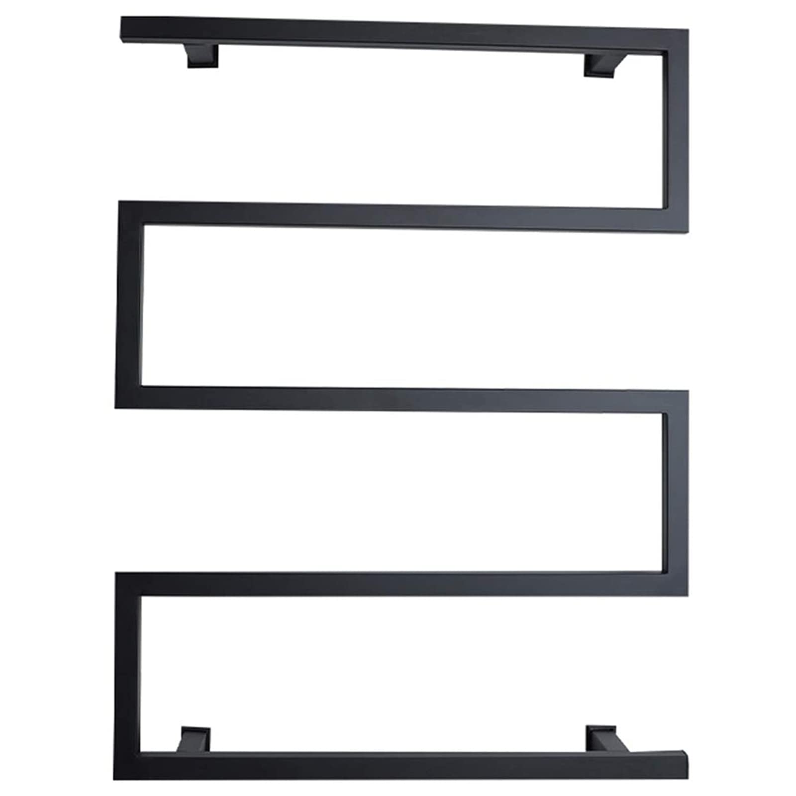 Electric Heated Towel Rail Bathroom Radiator, 304 Stainless Steel Electric Towel Warmer Drying Rack, Intelligent Wall Mounted Heated Towel Rack with LED Switch,Black,Plug in (Black Plug in)