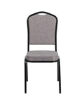 Flash Furniture Hercules Crown Back Stackable Banquet Chair, Black, 4-pack, Set of 4, Gray Fabric/black Frame