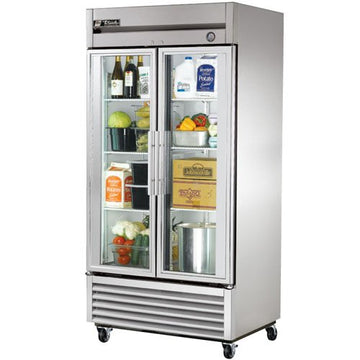 True T-Series Glass 2-Door 6-Shelf Reach-In Refrigerator, 35 CF
