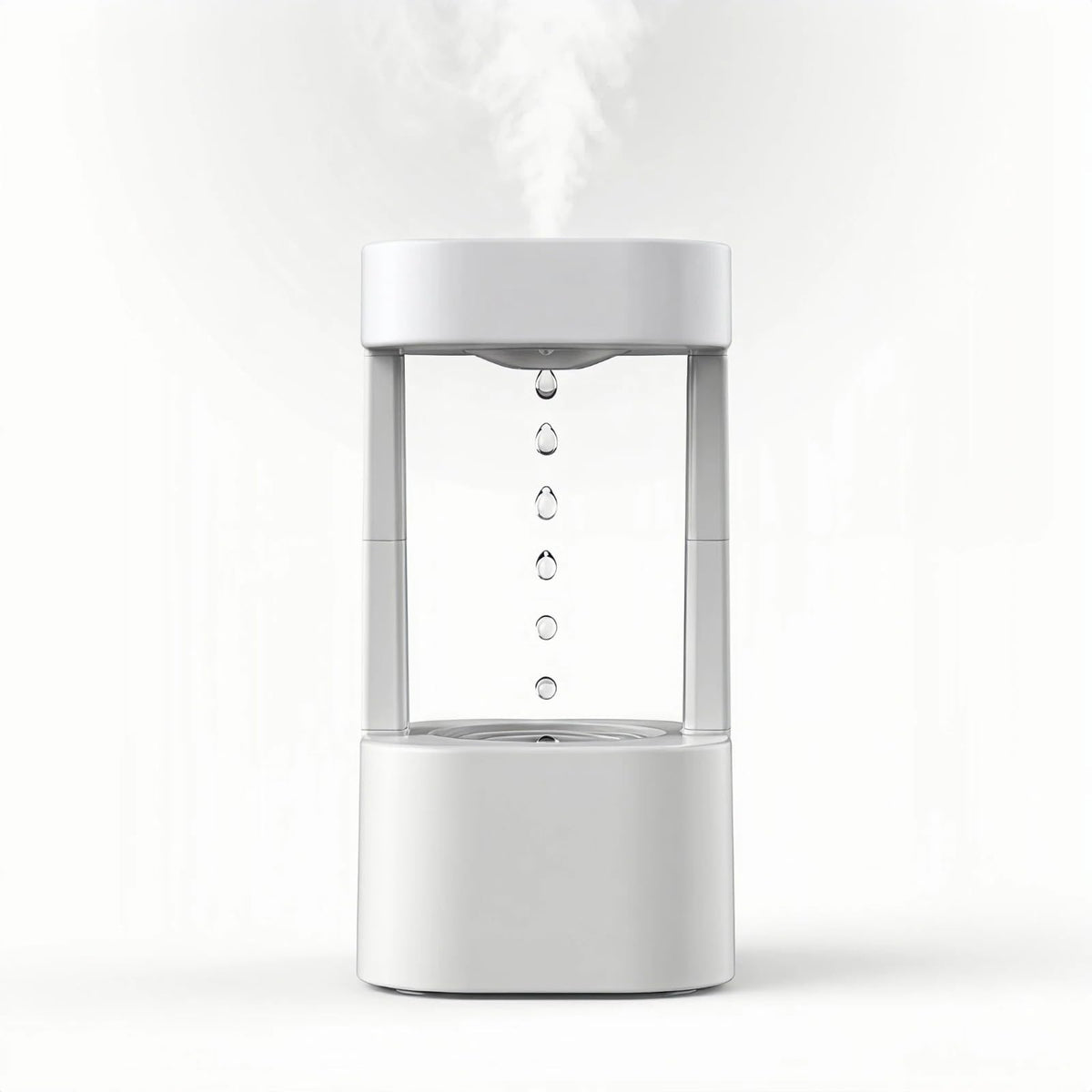 Anti Gravity Humidifier, Levitating Desk Fountain with 7-Color Mood Light & Raindrop Water Effect, 3-in-1 Mini Indoor Water Feature for Home Office Bedroom