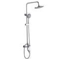 Bathroom Chrome Shower System, Wall Mounted Brass Shower Set with Round Overhead Shower Head Tap, Adjustable Height Modern Shower Mixer Set for Hotel Gym