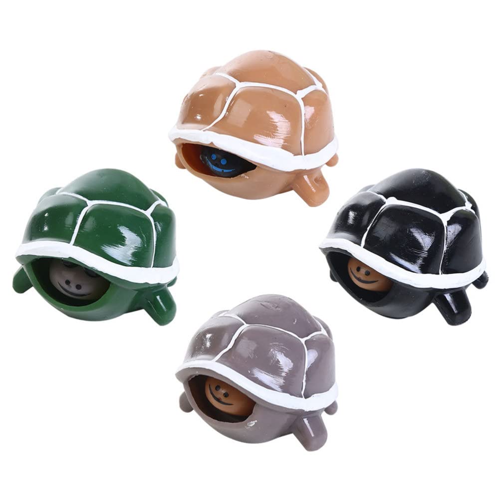 Kisangel Turtle 4pcs Turtle Turtle Soft Stress Balls Turtle Pop Out Head Plastic Toy Turtle Figure for Men, Women, Boys, Girls Squeeze Toys