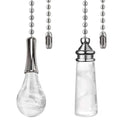 Ceiling Fan Pull Chain Ornaments 12 Inches Crystal Glass Perfume Bottle and Light Bulb Pull Chain Extension For Ceiling Light Lamp Fan Chain 2 Pcs (Nickel)