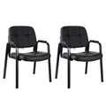 Clatina Classic Reception Chair with Padded Armrests and Sturdy Steel Frame, Ergonomic Guest Chair for Office Conference Waiting Meeting Room,
