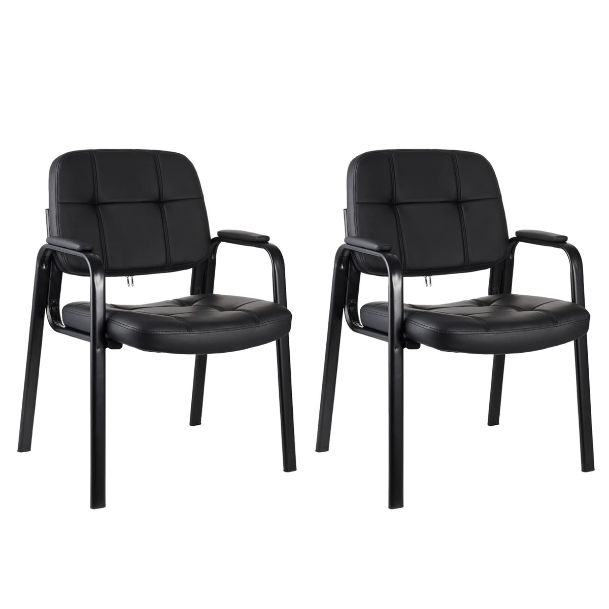 Clatina Classic Reception Chair with Padded Armrests and Sturdy Steel Frame, Ergonomic Guest Chair for Office Conference Waiting Meeting Room,
