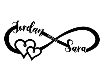 Personalized Infinity Sign, Infinity Heart Sign, Home Décor Accents, Love Sign Plaque, Festival Presents, Couple Name Sign, Wedding Sign