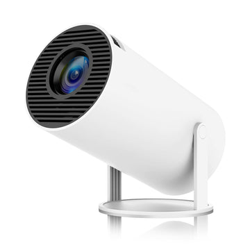 HY300 Mini Portable Projector, Support 4K 1080P with Dual-Band WIFI6 5G Wireless 5.0 Bluetooth Android 11, 180° Rotatable, Auto Keystone Correction, 35"-130" Screen Video Projector