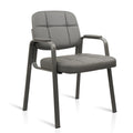 Clatina Waiting Room Guest Chair with Bonded Leather Padded Arm Rest for Office Reception and Conference Desk (grey 1 Pack)