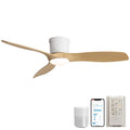 Sofucor 52 Inch Smart Ceiling Fan with Lights, Modern Low Profile Flush Mount Ceiling Fan with 6500CFM, Compatible with Alexa/Google/App, 3 Plastic Blade, Dimmable Timer Reversible DC Motor, ETL, ABS