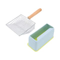Ymiko Metal Cat Litter Scoop, Cat Poop Shovel Pooper Scooper Kitten Poop Sifting with Holder Litter Scoop for Box