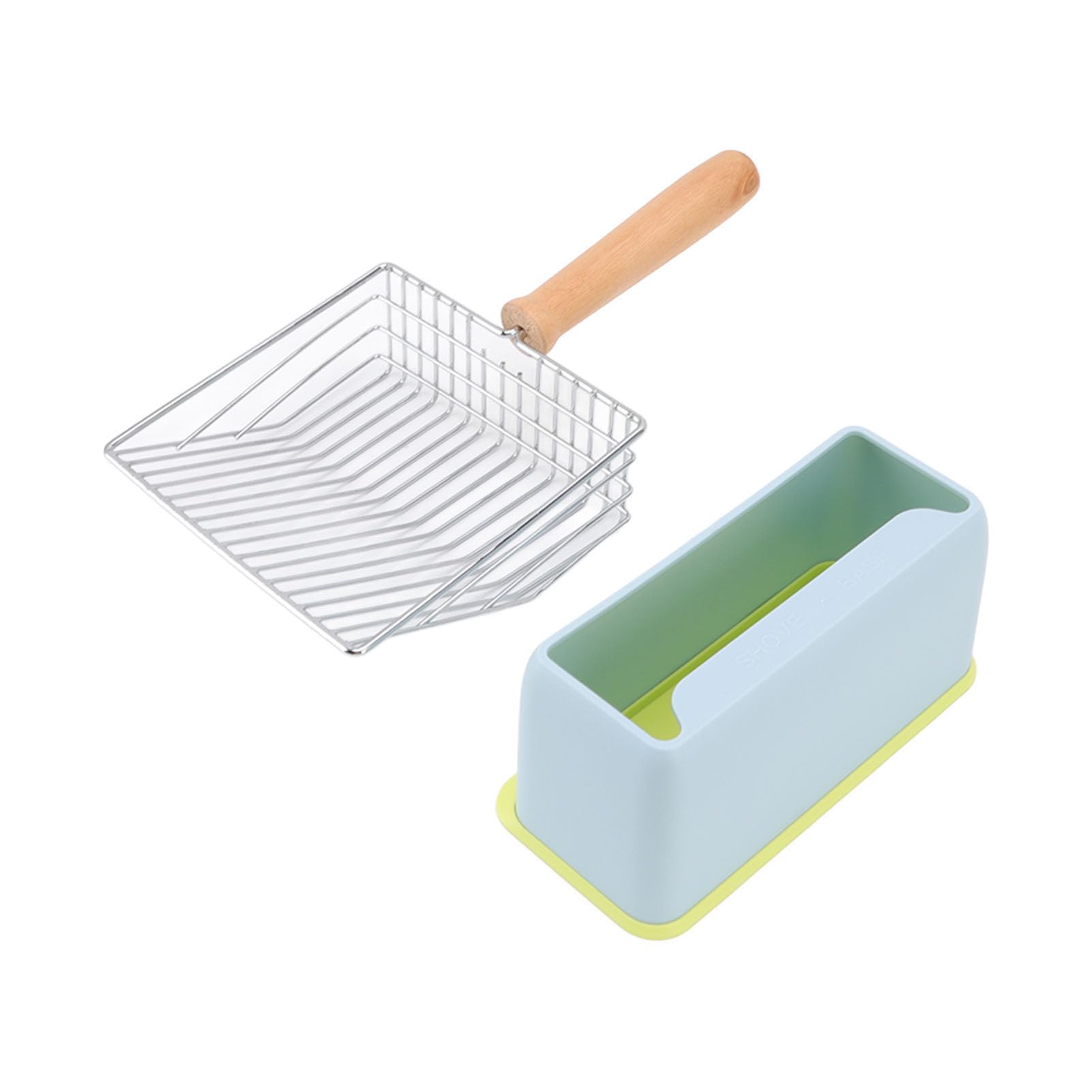 Ymiko Metal Cat Litter Scoop, Cat Poop Shovel Pooper Scooper Kitten Poop Sifting with Holder Litter Scoop for Box