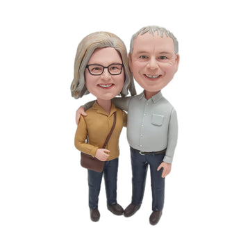 UniBoblX Fully Custom Lovers Bobblehead Personalized Couple Figurine, Creative Gift for Parents, Two People,DHL Service