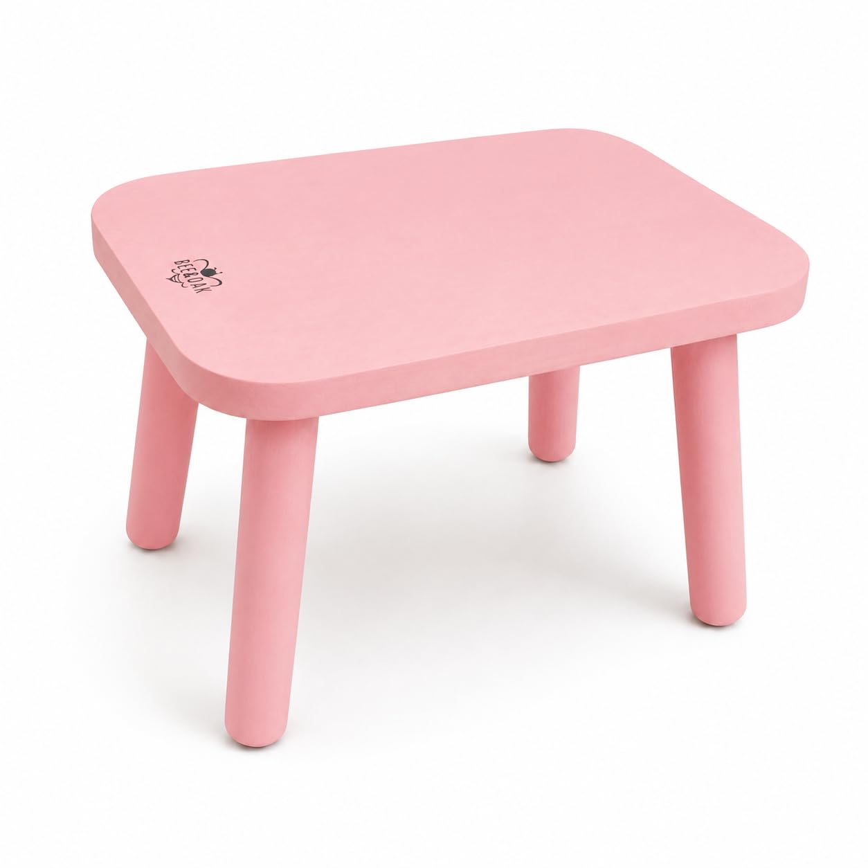 Bee&oak 13.4 Inch Heavy Duty Wooden Step Stools for Adults - Non Slip, 300 Lbs Capacity, Easy Assembly - Ideal Step Stool for High Beds,