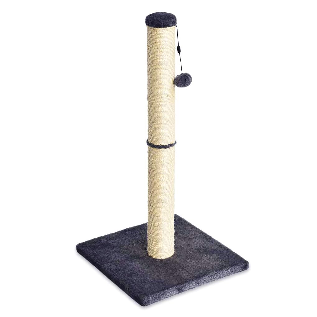 Fanci Basics Cat Scratching Post for Indoor Cats & Kittens, Medium (31.5"H), Cat Furniture with Dangling Ball Toy, Grey