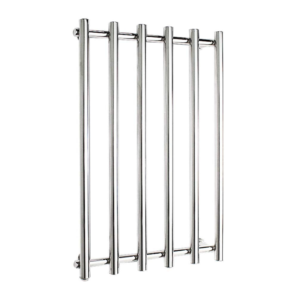 Towel Warmer Drying Rack Electric 304 Stainless Steel Tower Warmer with 6 Heated Bars Wall-Mounted for Bathroom 810×540×110mm Plugin ()