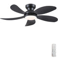 PHORUS 42" Black Low Profile Ceiling Fans with Lights and Remote,Small Flush Mount Ceiling Fans with Quiet Reversible DC Motor, Dimmable 3 CCT