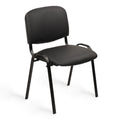 Clatina Stacking Waiting Room Chairs, Pu Leather Armless Office Guest Chair with Metal Frames, Stackable Conference Room Chairs No Wheels for