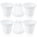 Teenyyou 6 Pcs Bell Shaped Glass Lamp Shade E26 Replacement Globe Ceiling Fan Light Cover with 1-5/8'' Fitter Opening for Chandelier Wall Sconce Pendant Light Bathroom Vanity Fixture (White Frosted)