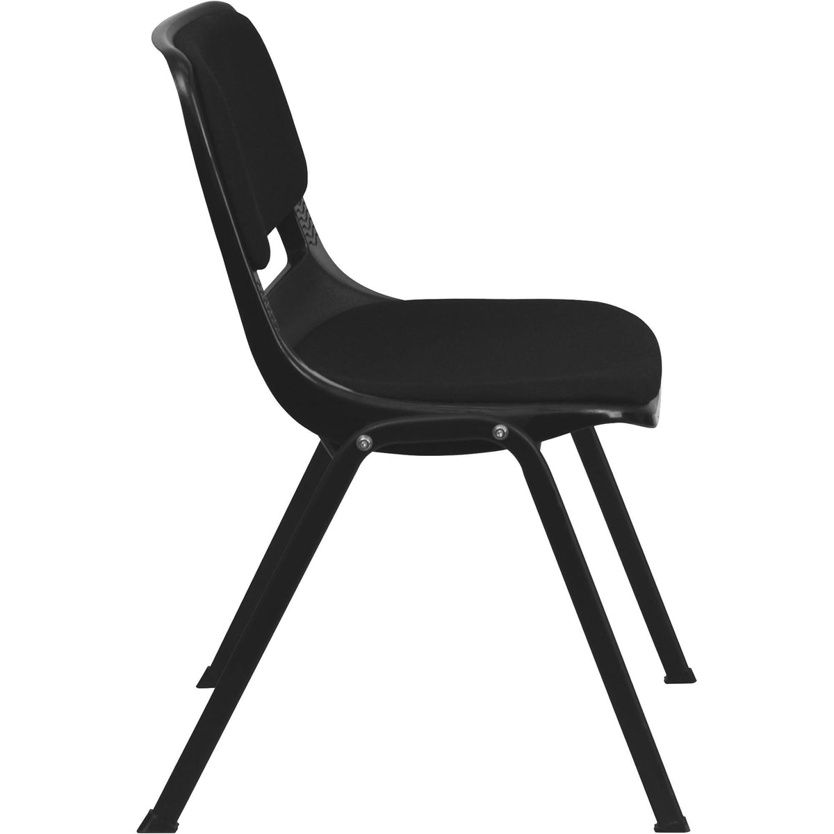 Flash Furniture Hercules Ergonomic Stack Chair, Black, Set of 1, Black Padded