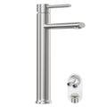Phiestina Brushed Nickel Vessel Sink Faucet, Tall Bathroom Faucets 1 Hole Single Handle Above Counter Sink Bathroom Faucet, with Pop Up Drain and Water Supply Line,NS-SF03-V-BN