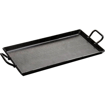 Lodge Seasoned Carbon Steel Griddle - Lightweight Dual Handle Flat Top Cooking Pan for Stovetop, Oven, Grill & Family Size Meals - 18 Inches x 10 Inches