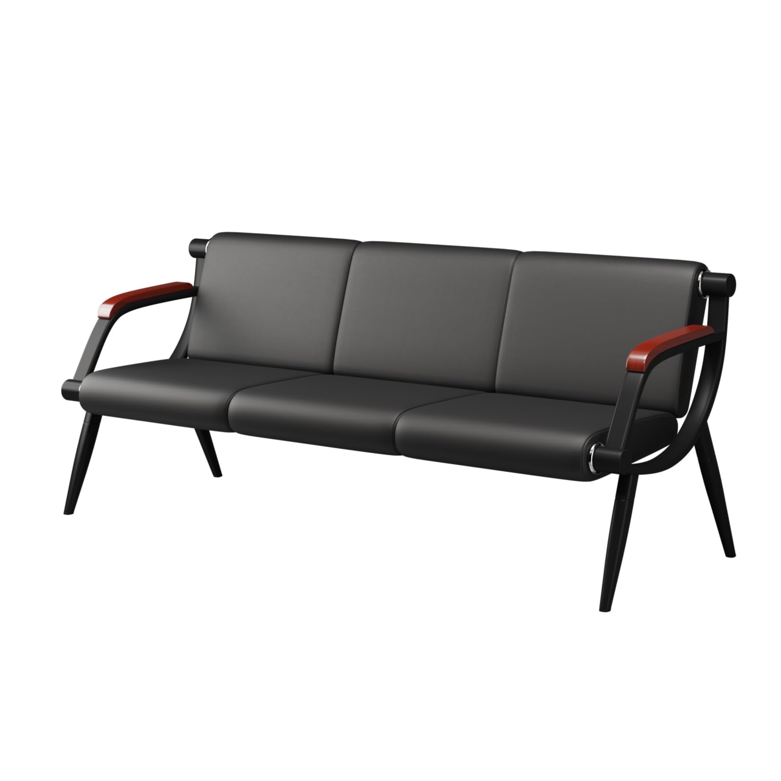 Wonline Waiting Room Bench, Office Furniture Reception Chairs with Arms, Leather Chairs Is Suitable for
