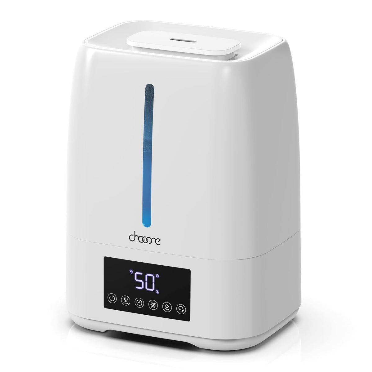 6L Top Fill Ultrasonic Humidifier - Cool and Warm Mist for Bedroom, Baby, Large Rooms & Plants, Smart Humidity Control, Aroma Diffuser, Night Light, 12H Timer, Quiet, White