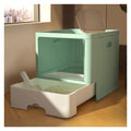 Pet Supplies, Large Enclosed Cat Litter Box with Lid, Top Entry Drawer Design & Scoop(Green)