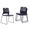 Sidanli Black Stacking Chairs Set of 4, Stackable Chairs for Waiting Room, Large