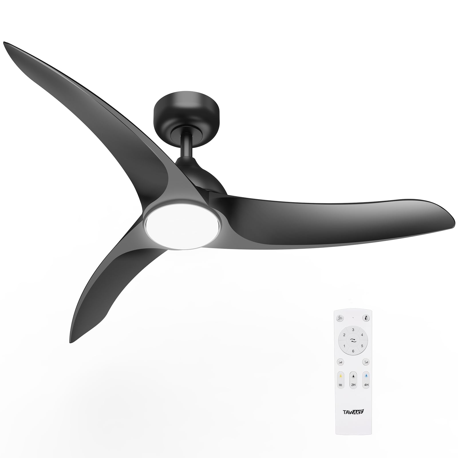 Ceiling Fans with Lights, 42 inch Low Profile Ceiling Fan with Light and Remote Control, Flush Mount, 3CCT, Dimmable, Quiet Reversible Motor, Black Ceiling Fan for Bedroom Indoor/Outdoor Use