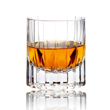 JINZHI Crystal Whiskey Rocks Glass-8OZ-240ml-Luxurious Hand Cut Old fashioned Heavy Base Tumblerfor Drinking Whisky, Scotch, Cocktails, Vodka, Cognac, Liquor - Gift Idea for Home Bar (1)