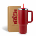 Hogg Big Swig 40 oz Tumbler with Handle and Straw - Red, 40oz Insulated Stainless Steel, Water Tumbler with Straw, Water Cup with Handle, Versatile Leak Proof Lid