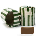 Ceramic Coffee Mug with Lid, Ceramic Travel Mug with Straw Hole, 12oz Retro Striped To Go Coffee Mug for Hot & Cold Drinks, Microwave & Dishwasher Safe?Green
