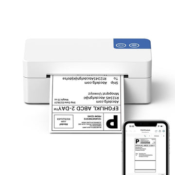Bluetooth Thermal Shipping Label Printer, 4x6 Portable Direct Thermal Printer, Compatible with iPhone, Android, Windows and Mac, Widely Used for USPS UPS Amazon Shopify Etsy, White