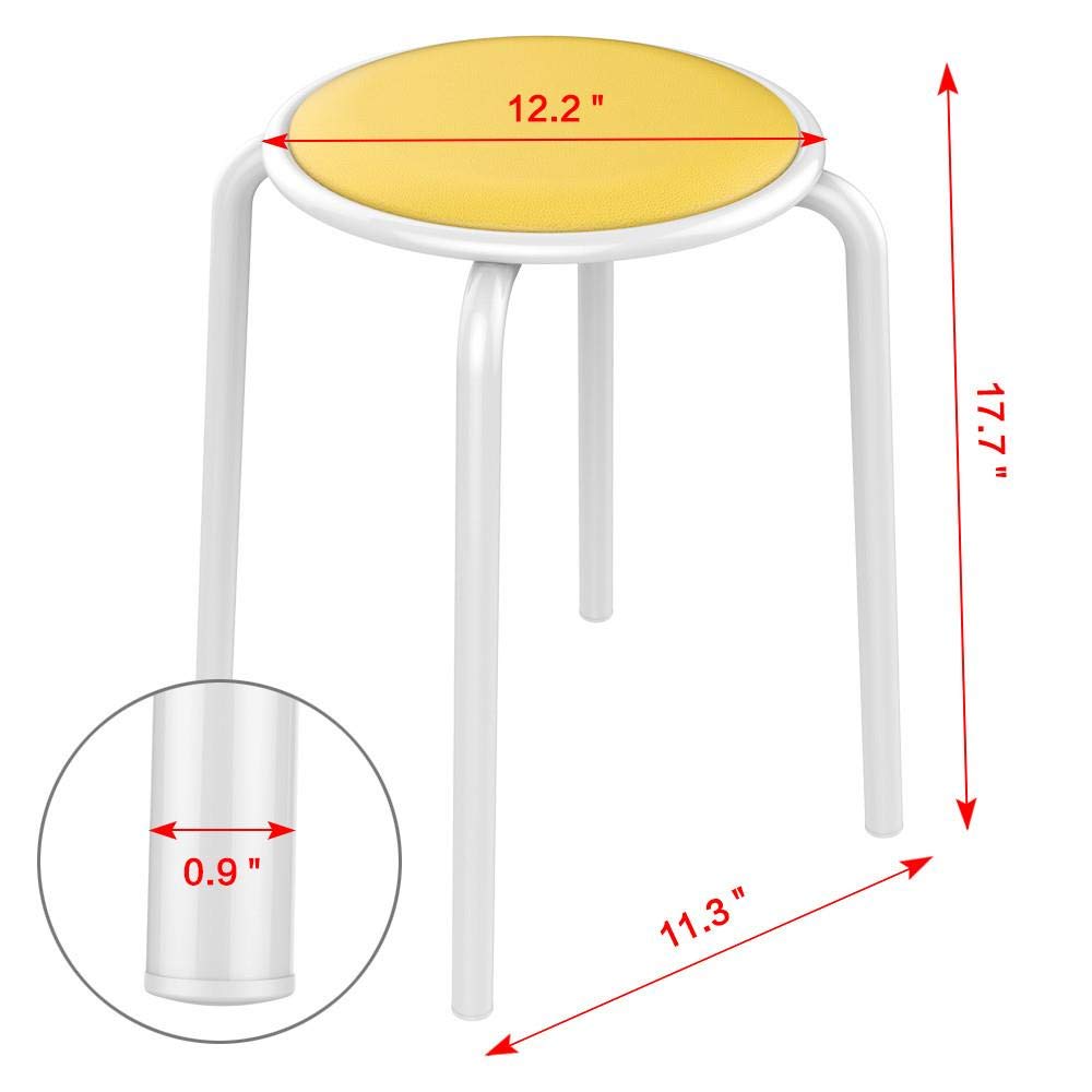 Yaheetech Padded Stackable Stools Set of 5, Flexible Seating, Vibrant Tones, 11.81x11.81x17.91“, Multicolor 1