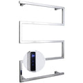 Bathroom Electric Heated Towel Rail Radiator, 304 Stainless Steel Towel Warmer Drying Rack, Wall Mounted Heated Towel Rack with Timer/Temperature Control Function,Bright,Hardwired (Bright Plug in)