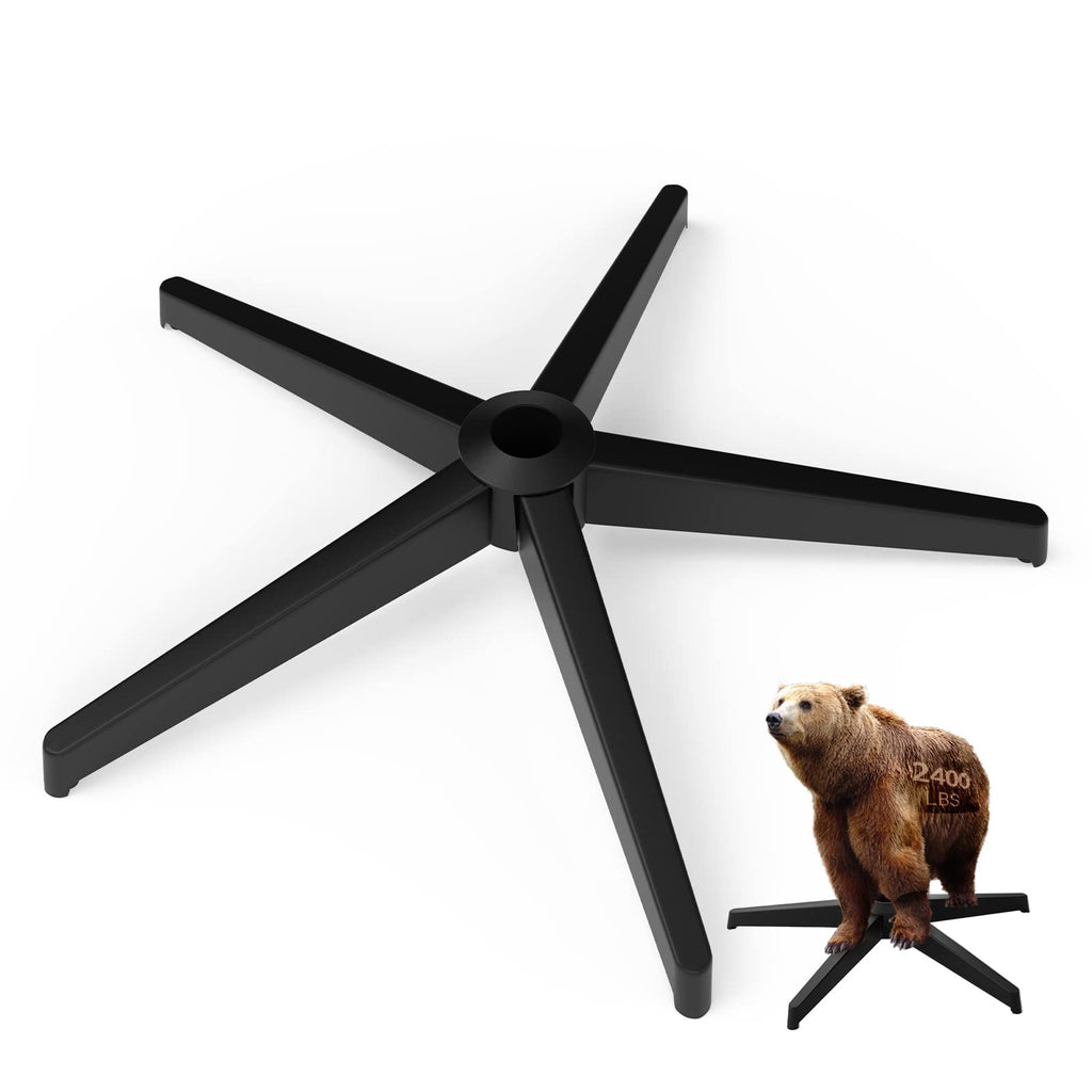 Mastery Mart 28 Inch Office Chair Base, Heavy Duty 2400 Lbs, Reinforced Metal Desk Chair Replacement, Universal Gas Cylinder Hole Caster