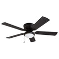 Prominence Home Benton 52" Traditional Ceiling Fan with LED Light, Matte Black - Large Indoor Electric Fan with 800 Lumens, 5 Dual-Finish Blades, and 3-Speed Reversible Motor